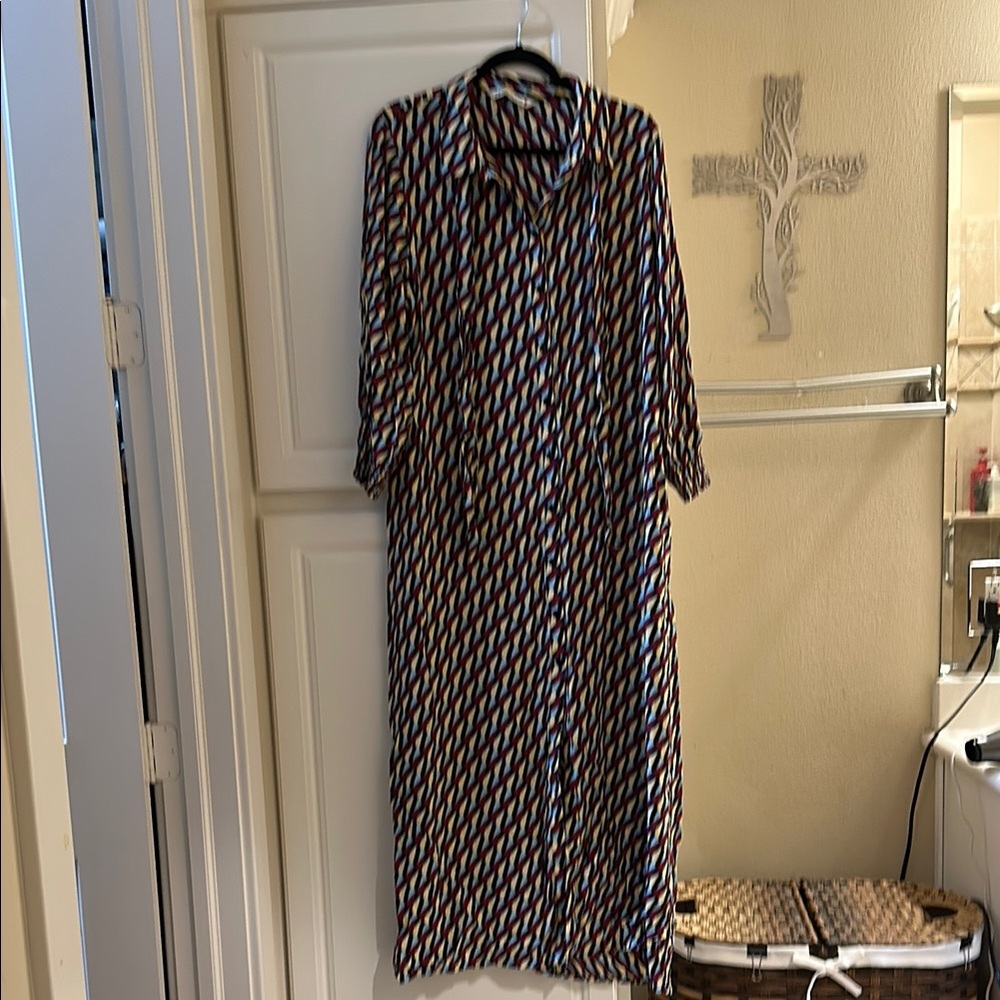 Multicolor Geometric Pattern Dress